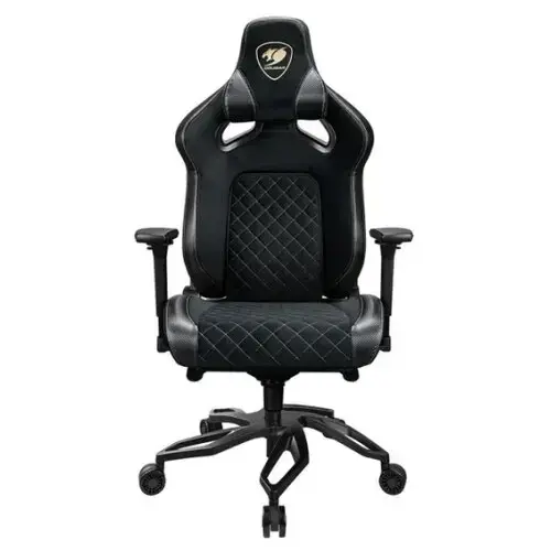 Scaun gaming Cougar Titan Pro V2, piele ecologica, Negru/Auriu