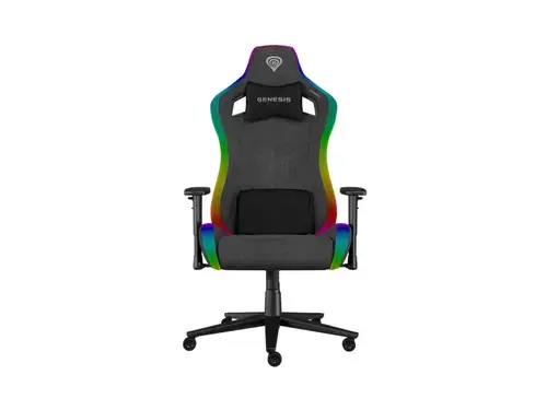 Scaun gaming Genesis TRIT 660, iluminare RGB, reglabil, Manere 2D, Negru/Gri