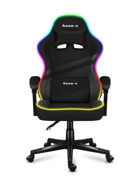 Scaun Gaming Huzaro Force 4.4, iluminare RGB, reglabil (Negru)