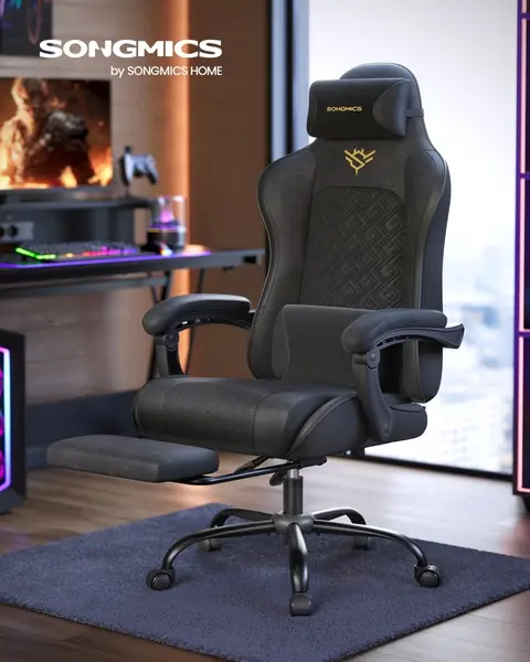 Scaun gaming, Nerone, Negru, 70x70x133 cm