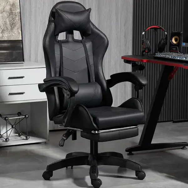 Scaun Gaming Racing SpeedX GT, Piele Ecologică, Recliner, Perne Ergonomice și Suport pentru Picioare