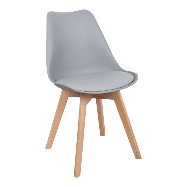 Scaun Gaston, Gri deschis Natural, 58x47x85 cm