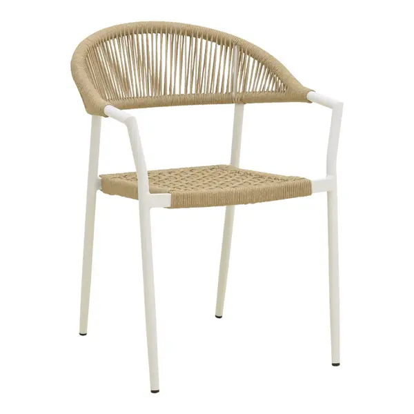 Scaun gradina, Ammos, Alb, 57x61x82 cm