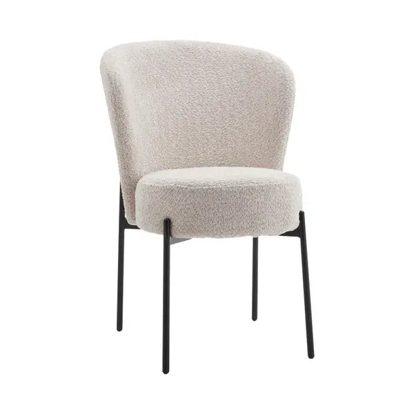 Scaun Houlian tesatura, Crem, 46x66x89 cm