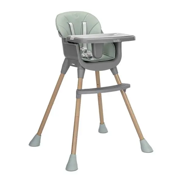 Scaun inalt de masa pentru copii Lorelli Vanilla Green 3 in 1, varsta 6 luni - 6 ani, greutate admisa 26 kg