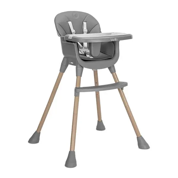 Scaun inalt de masa pentru copii Lorelli Vanilla Grey 3 in 1, varsta 6 luni - 6 ani, greutate admisa 26 kg