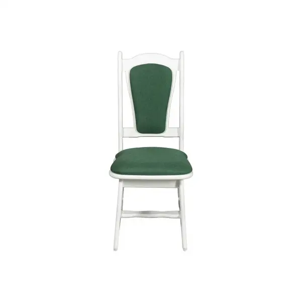 Scaun IZA, cadru alb + stofa verde, 45x45x95 cm