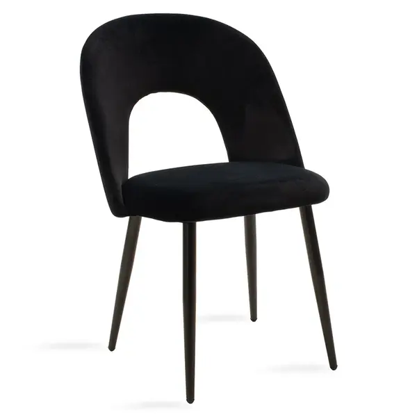 Scaun Jonah cu tapiterie de catifea, Catifea, Picioare, negre, 45x45x85 cm