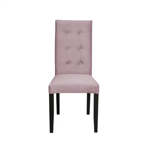 Scaun living TEO LUX, picioare lemn wenge, stofa roz pudra, 46x60x98 cm