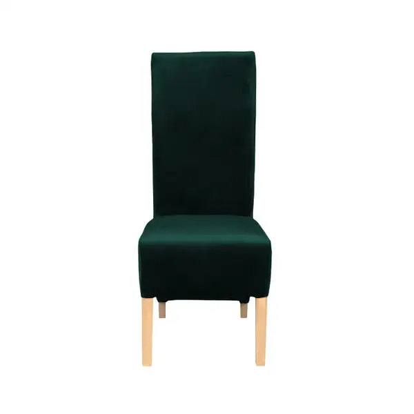 Scaun living VANESSA, picioare lemn natur, stofa verde smarald, 47x60x110 cm