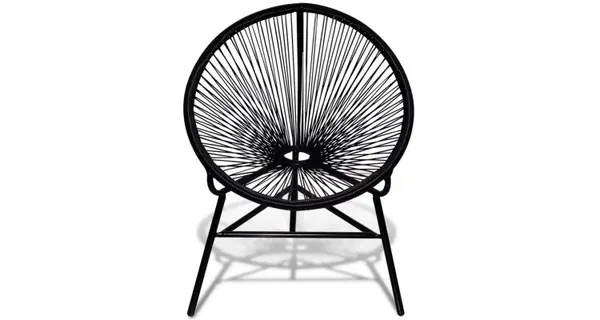 Scaun luna de gradina, negru, poliratan