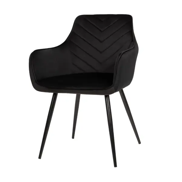 Scaun NEILE ARMS VELVET - Negru