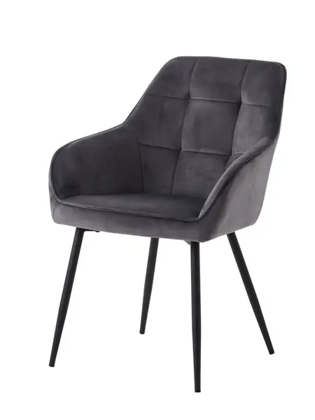 Scaun NOLAN SQUARE VELVET - Gri inchis
