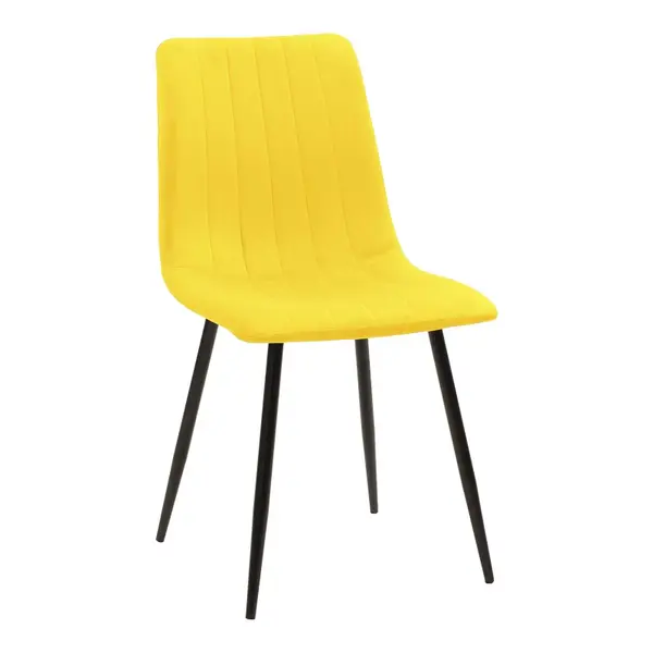 Scaun Noor, Pako World, Catifea, Galben-Negru, 44x53x86 cm