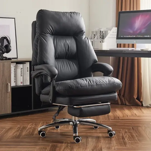Scaun Office Executiv din Piele Naturala, 360°, Negru - Default Title