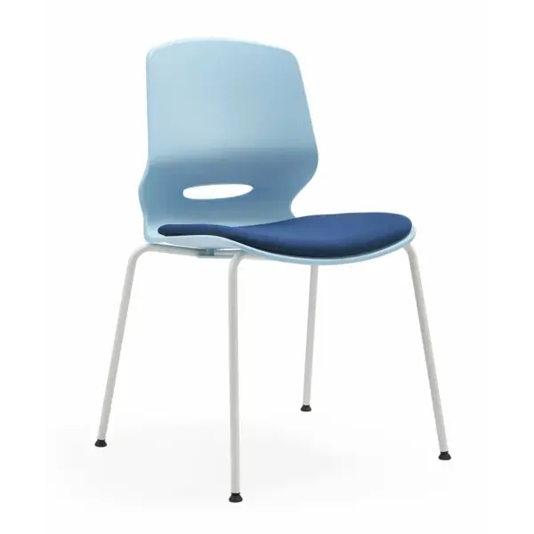 Scaun pentru birou ergonomic Seren , fix cu picioare metalice ,culoare:albastru, dimensiuni 400*440*835 mm