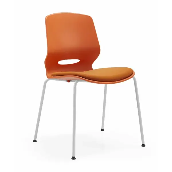 Scaun pentru birou ergonomic Seren , fix cu picioare metalice ,culoare:portocaliu, dimensiuni 400*440*835 mm