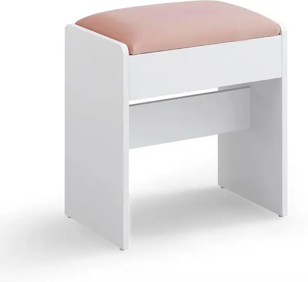 Scaun pentru masa toaleta Vasagle, Roz, 28.6 x 45 x 45 cm