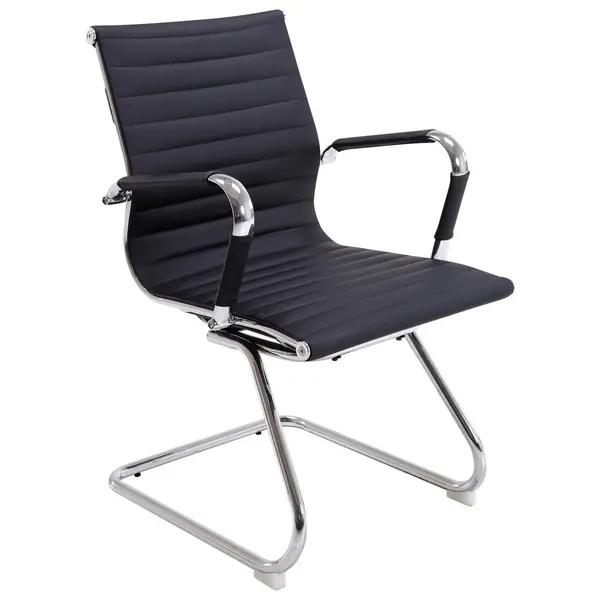 Scaun Pentru Vizitatori in negru, culoare crom metal, textil