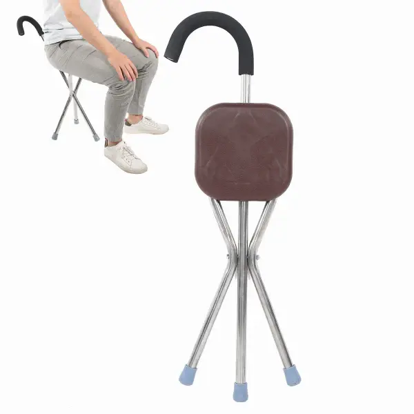 Scaun pliabil cu baston, inaltime 82 cm, maxim 100 kg