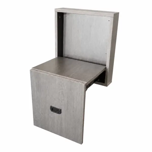 Scaun pliabil de perete din lemn pentru încălțăminte – MDF & oțel, design modern-maro- PRODUS RESIGILAT