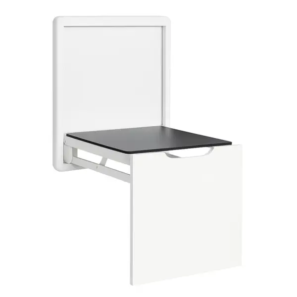 Scaun pliabil de perete pentru încălțăminte – aliaj de aluminiu și oțel-alb