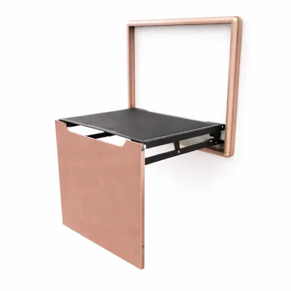 Scaun pliabil de perete pentru încălțăminte – aliaj de aluminiu și oțel-nuanță soft pink