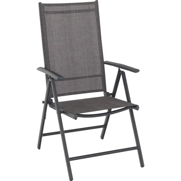 Scaun Pliant De Exterior in metal, textil antracit, maro