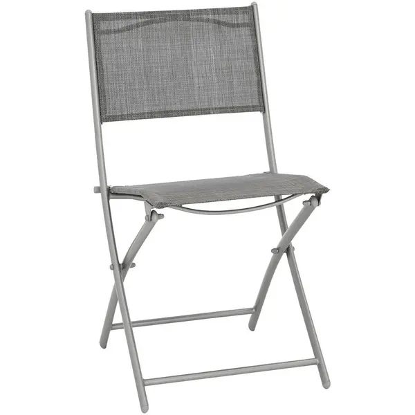 Scaun Pliant Pentru Grădină in metal, textil maro, argintiu