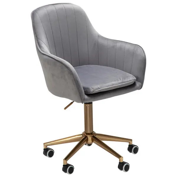 Scaun Rotativ, catifea, gri