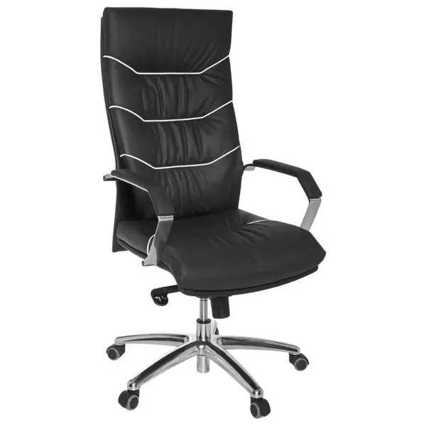 Scaun Rotativ, imitație piele, negru
