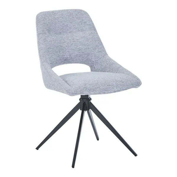 Scaun rotativ Luciano I, Textil, Gri, 52x54x85 cm