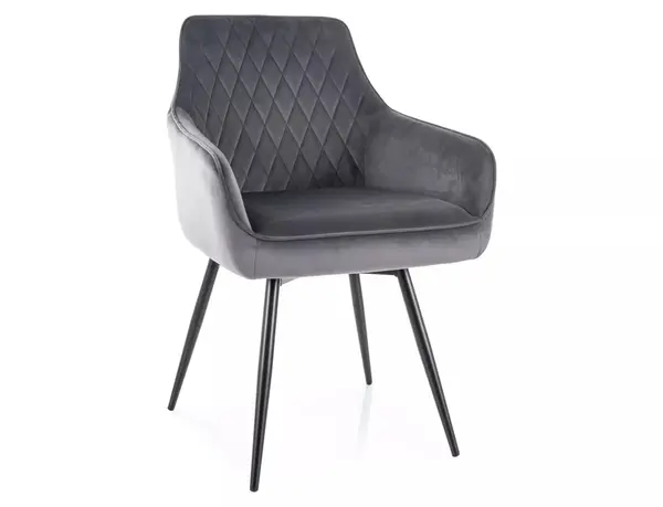 Scaun rotativ Marlo velvet gri/negru Blu14