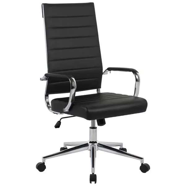 Scaun Rotativ, negru, culoare crom