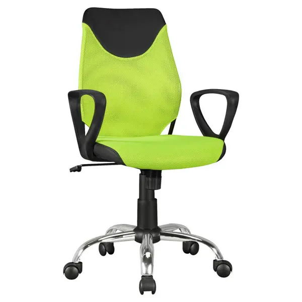 Scaun Rotativ Pentru Tineret din imitație piele, plasă, verde limetă