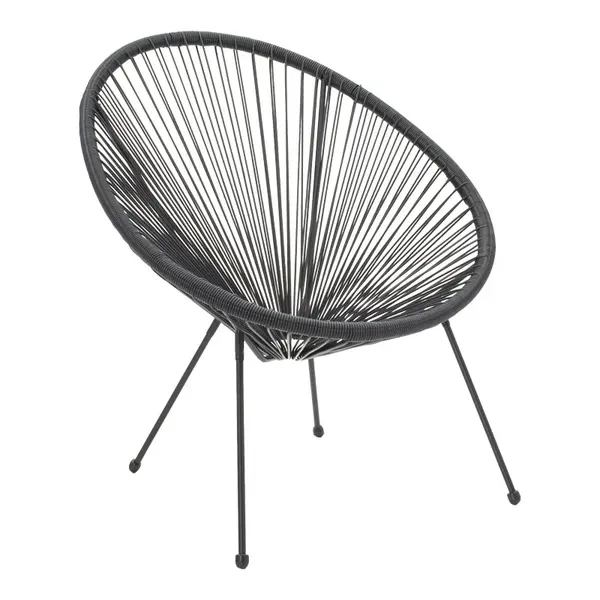 Scaun scoica de gradina, Acapulco, Negru, 68.5x74.5x84 cm
