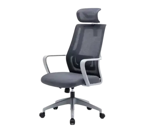 Scaun Serioux office Shark, greutate maxima suportata 150 kg, piston cu gaz clasa 4, manere fixe, tetiera reglabila, baza stea cu 5 picioare, Gri
