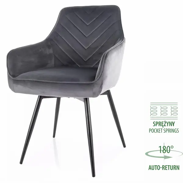 Scaun SERVIA VELVET - Grey