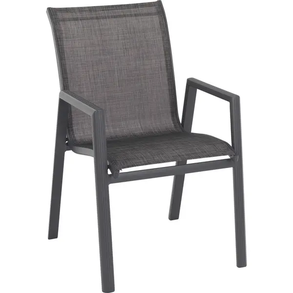 Scaun Stivuibil in metal, textil antracit, gri închis