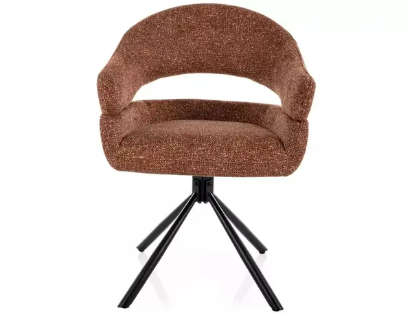 Scaun tapițat Borgo camel 35 / negru mat
