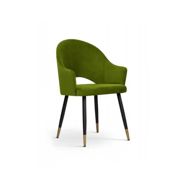 Scaun tapitat Goda olive/negru gold h87 cm