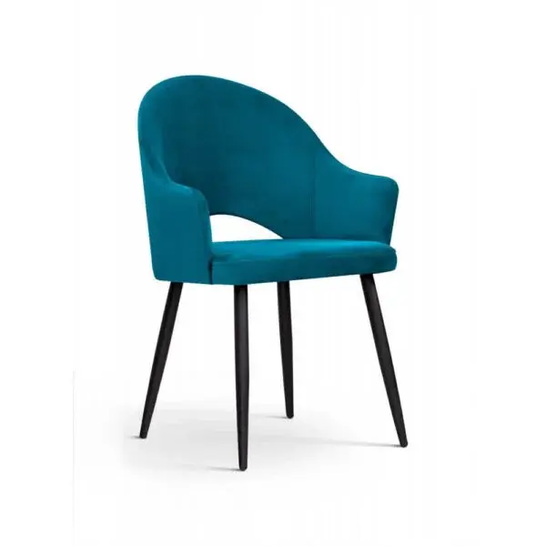 Scaun tapitat Goda turcoaz/negru h87 cm
