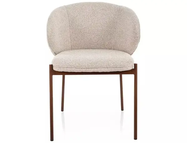 Scaun tapițat Kioto D 255 bej deschis / nuc