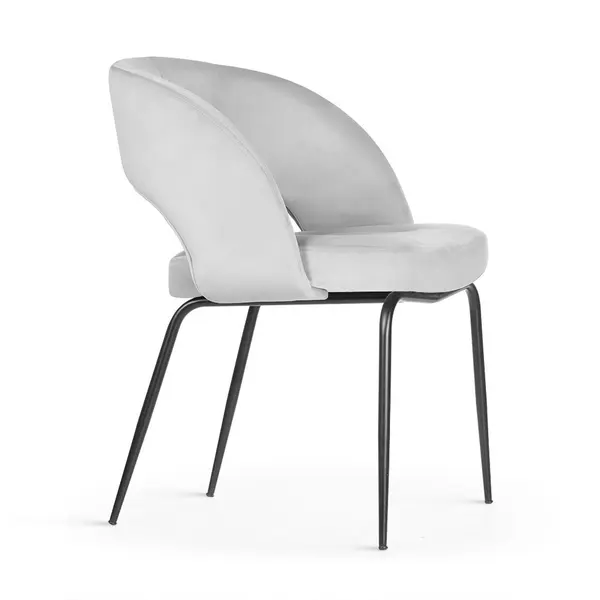 Scaun tapitat Lizbona gri/negru – H79 cm