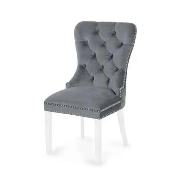 Scaun tapitat Madame gri inchis - H 101 cm