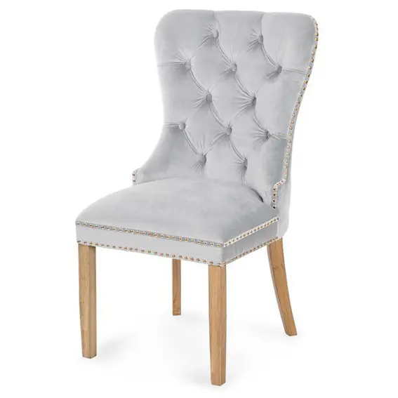 Scaun tapitat Madame II Gold stejar-gri deschis - H 101 cm