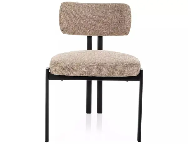 Scaun tapitat Misaki 253 bej / negru mat - H81 cm