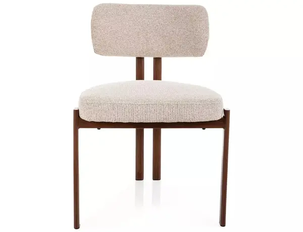 Scaun tapitat Misaki D 255 bej deschis / nuc - H81 cm