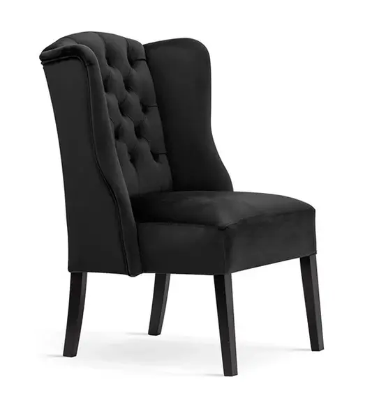 Scaun tapitat Weronica negru – H101 cm