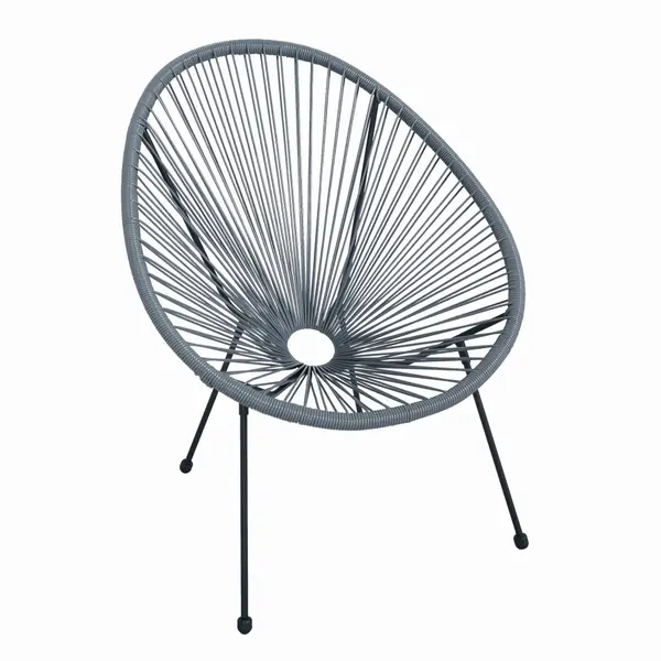 Scaun terasa MESTERINO JFC038-DG 72x74x86 cm, structura din otel, sezut din ratan, culoare gri